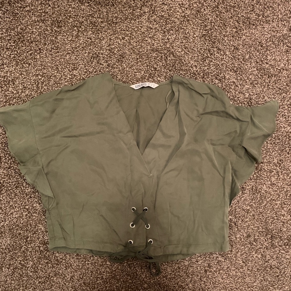 Green Crop Top Zara